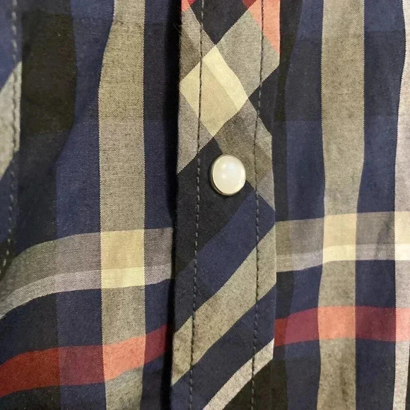 Coevals Club Plaid Long Sleeve Pearl Snap Western Style Shirt Men's Size XL - Picture 2 of 8